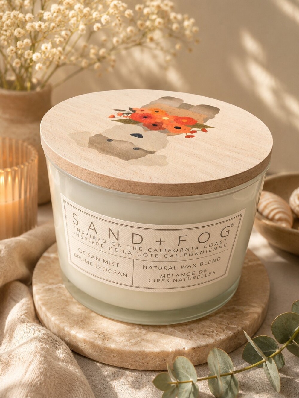 Sand + Fog 2 Wick 12oz Ocean Mist Scented Candle